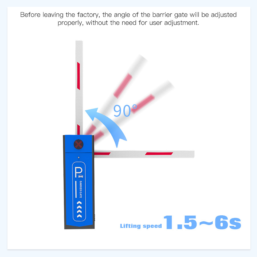 Hotel Parking Barrier Gate IP54 Opening Closing Time 1.5~6s Adjustable Boom Gate System
