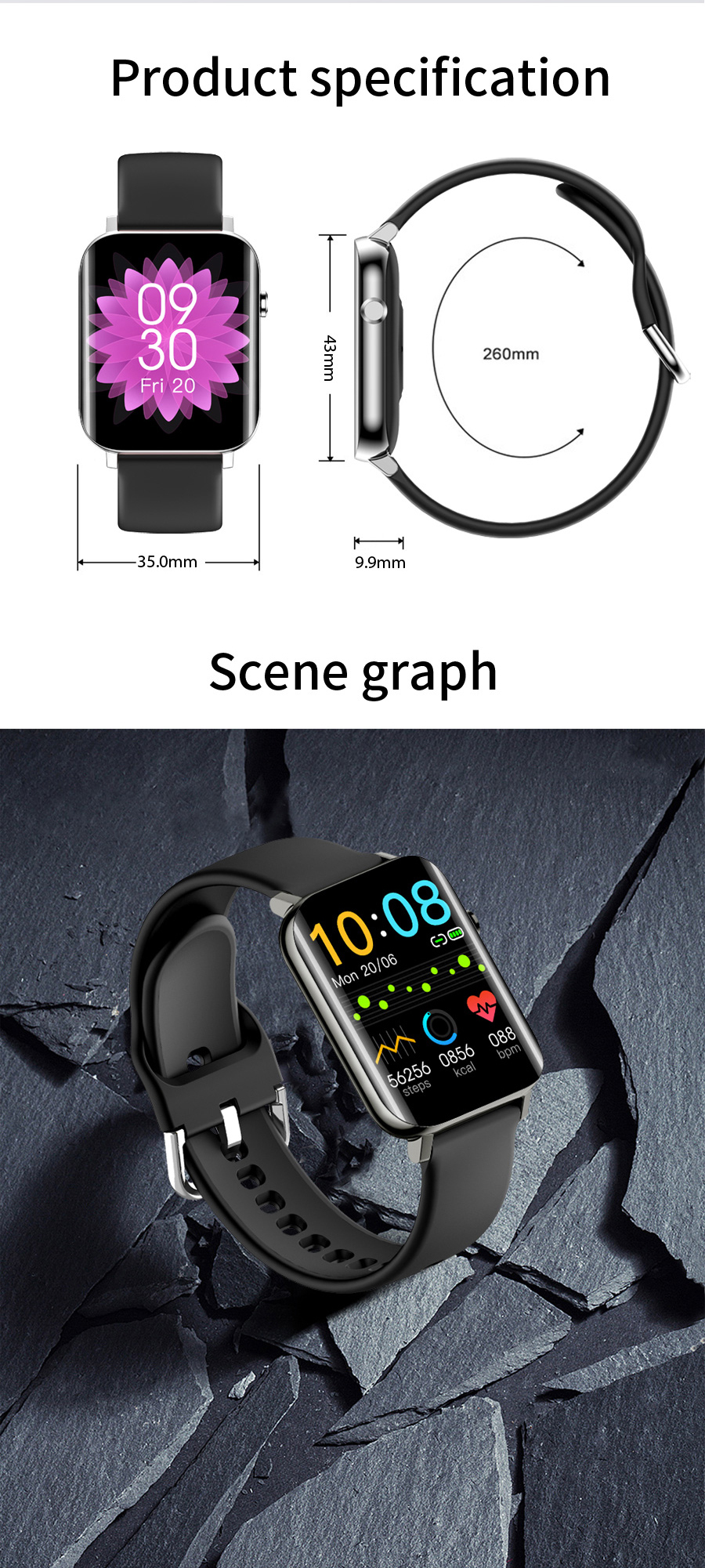 Wholesale KKJ NY15 Smart Watch Blood oxygen IP68 Waterproof Smart Watch For Men Smart Bracelet Reloj Smart Watch Xiaomi