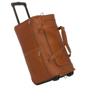 Wholesale 24 Inch Genuine Leather Duffel Travel Overnight Weekend Leather Bag Telescoping Trolley Handle from china suppliers