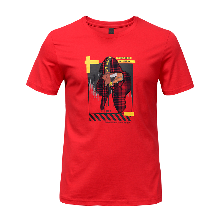 Bright Color Mens Trendy T Shirts Screen Printing