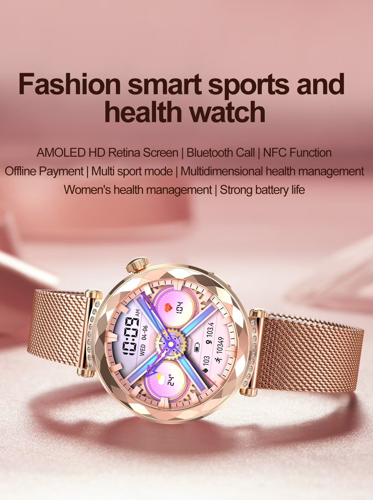 HK88 Women Smart Watch Health Monitoring Female Health Tracking Smartwatch