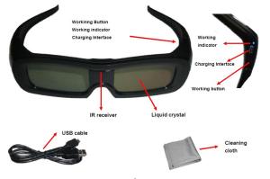 Wholesale Family Universal Active Shutter 3D Glasses USB Charge Reset Function from china suppliers