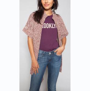 Wholesale 100 % Cotton Marl Wrap Knit Cardigan Sweater Soft For Female Autumn Wear from china suppliers