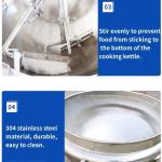 200kg per batch Stainless Steel Jacket Cooking Kettle for Commercial Food