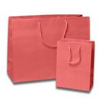 Pink High Gloss Jewelry Gift Bags with Rope Handle / Logo Printed