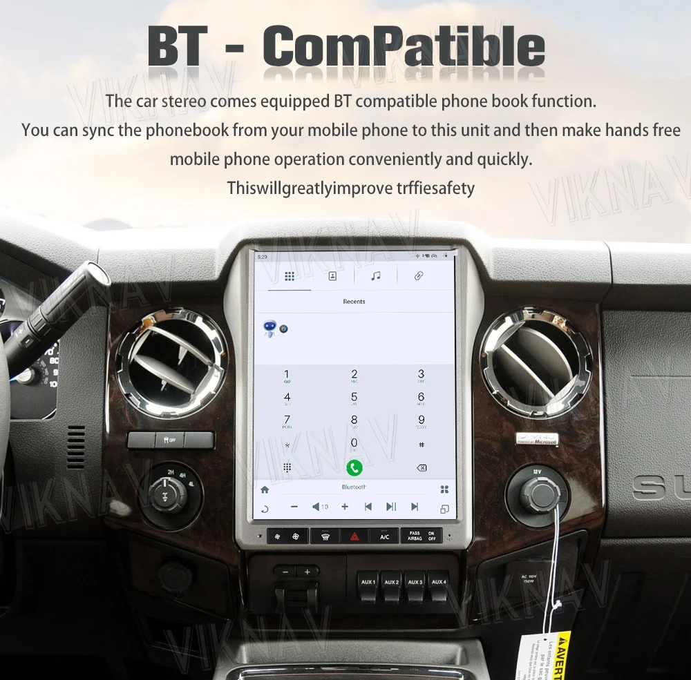 12.1Inch Android Touch Screen Car Radio Ford F250 2013 2014 Carplay Auto Stereo Aftermarket Head Unit Video Player