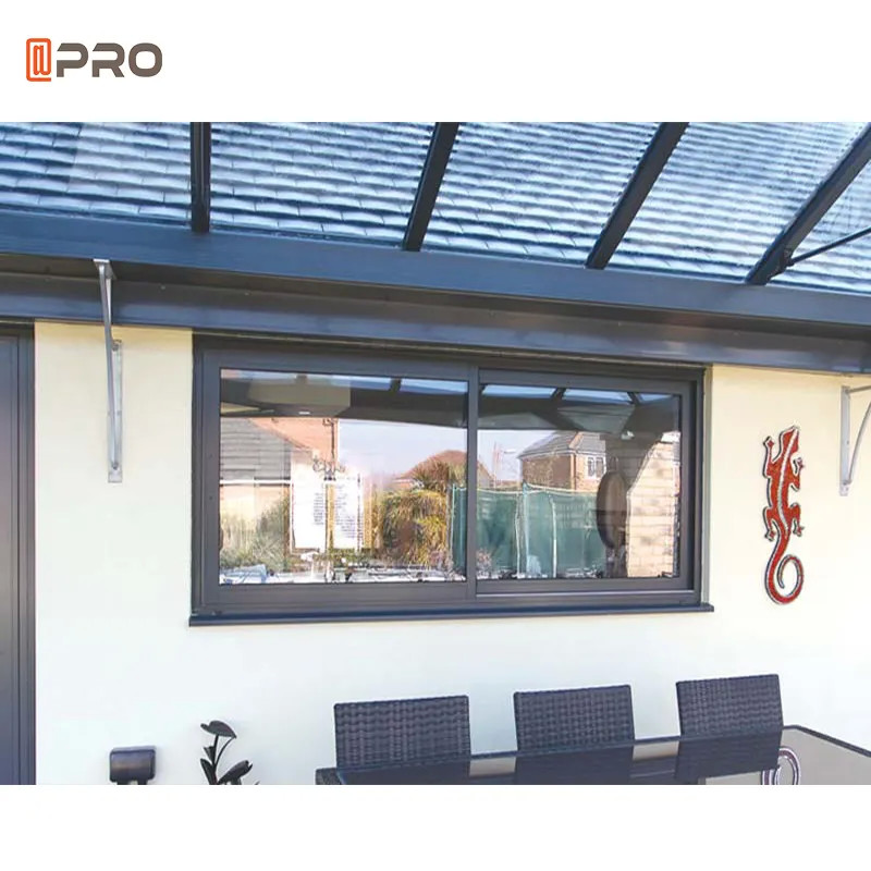 Tinted Glass Window Tempered Glass Section Aluminum Frame Sliding Glass Window