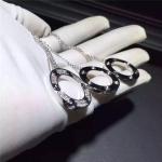 18K White Gold Love Necklace , Real Diamond Paved 18k White Gold Necklace