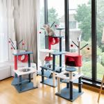 Wood Plush Fabrics DIY Cat Tree House Tower For Large Cats