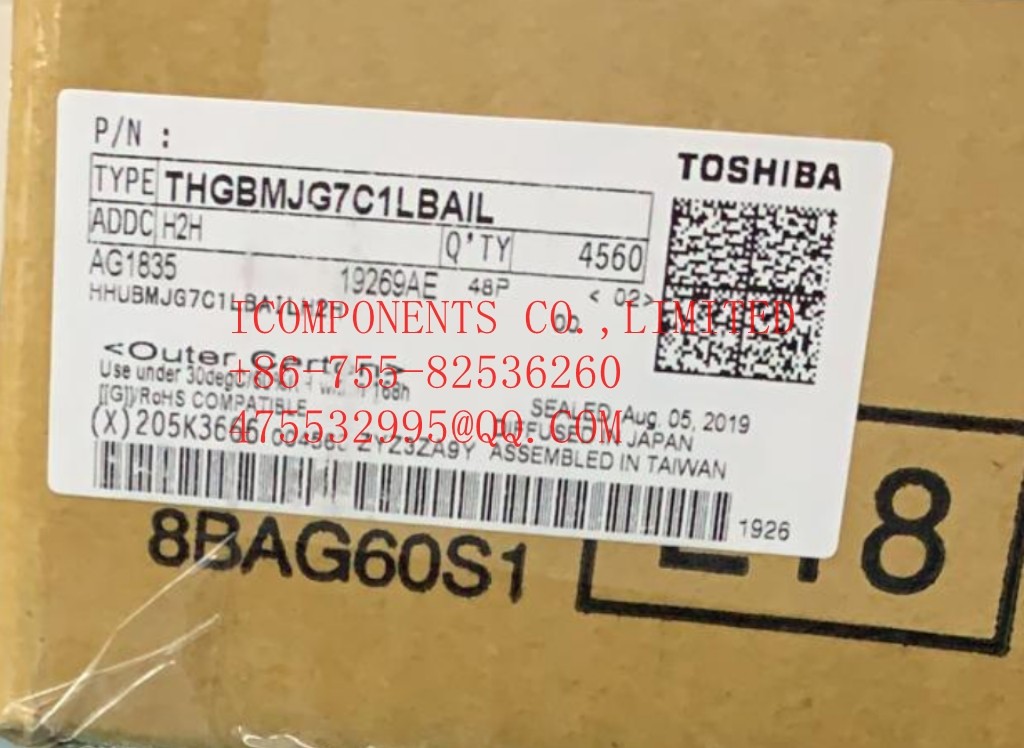 THGAMRG7T13BAIL KIOXIA Flash Serial e-MMC 3.3V 128G-bit 128G/32G/16G x 1/4-bit/8-bit 153-Pin FBGA