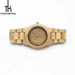 Auto Date Maple Wood Watch / Japan Quartz Wood Womens Watches Repeater