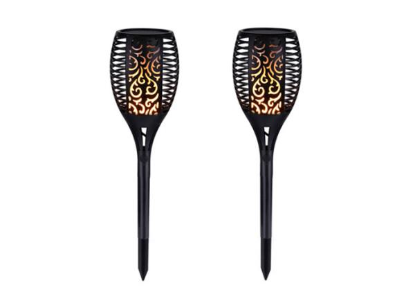 Wireless Flickering Realistic Flames Outdoor Solar Torch Lights 2500mA Battery
