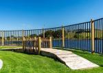 Zinc Steel Courtyard Block Building Wrought Iron Picket Fence High Strength