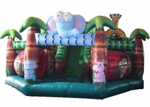 Wholesale Inflatable Fun City Forest Animals Fun City Elephant Giraffe Jumping House With Slide from china suppliers