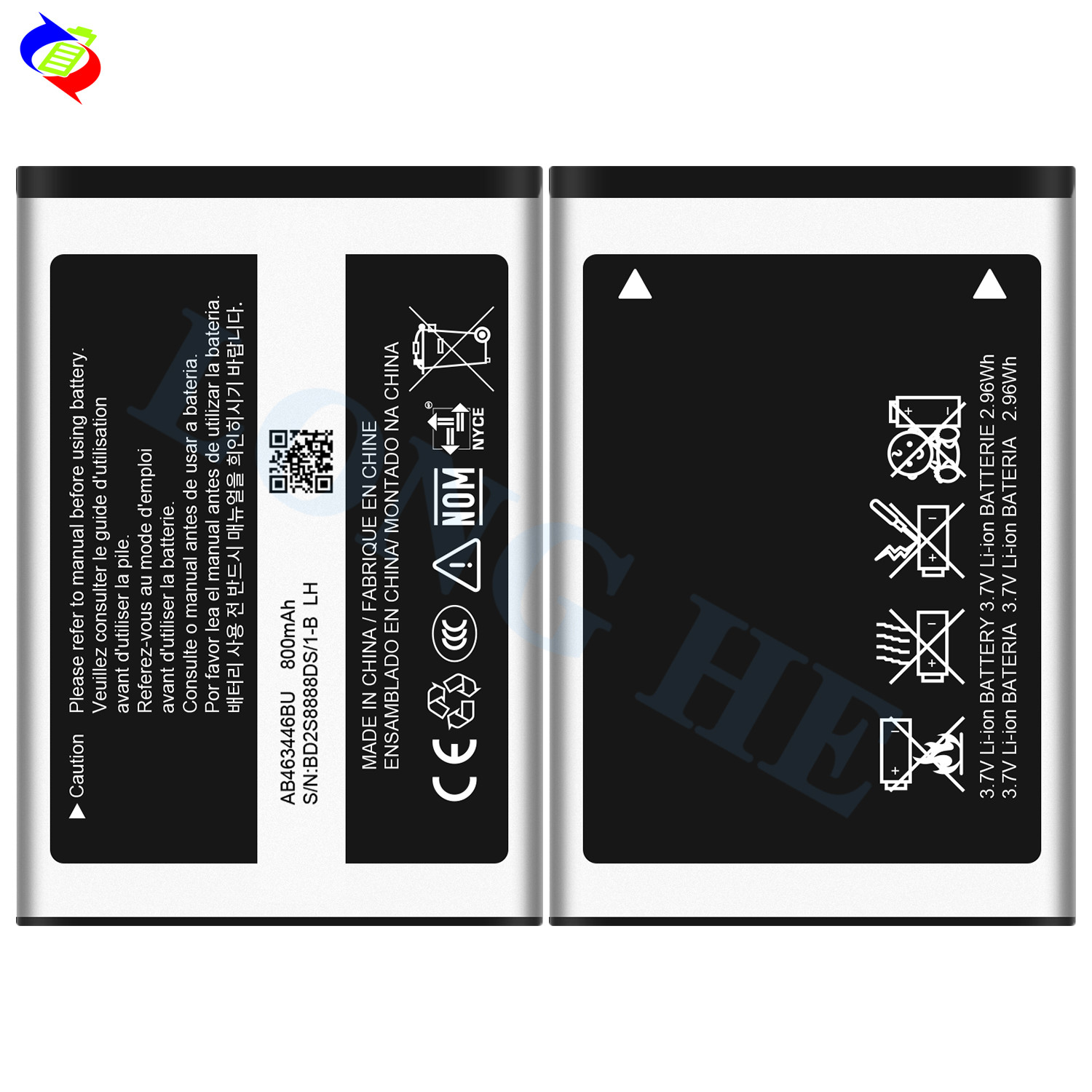 3.7v 800mAh AB463446BU Li-ion Battery for Samsung X200 X208 B189 Mobile Phone Batteries