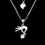 Fashion Silver Cubic Zirconia Necklace Cross Charm Simple Gold For Womens