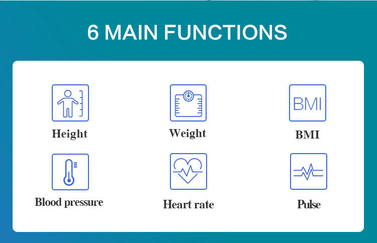 Automatic BMI Coin Operated Height Weight Scales With Blood Pressure Monitor