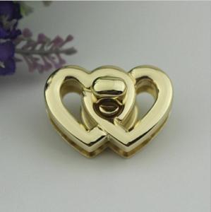 Wholesale Design love-heart shape zinc alloy gold metal twist locks for purse from china suppliers