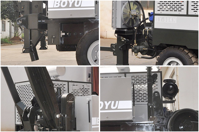 Transmission Line Stringing Equipment 90kN Hydraulic Cable Puller Machine With Cummins Engine