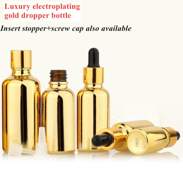 20ml 30ml 50ml Empty Reusable Electroplating Gold Cosmetic Package serum