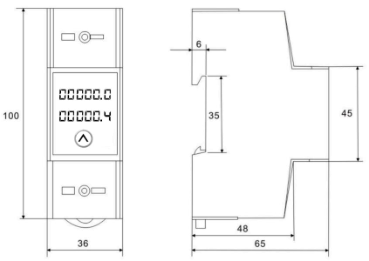 Standard DIN Rail Energy Meter Din Rail Power Meter With Short Terminals Cover