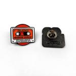 Promotional Enamel Emblem Lapel Pin Black Nickel Plated Single Side