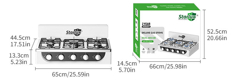 Professional Grade Five Burner Gas Stove Equipped with Safety Valves and High Heat Output for Busy Food Service Environments
