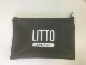 Wholesale Black PVC Pu Leather Zipper Bank Bags Recyclable For Coins Money from china suppliers