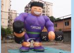 Purple Shirt Advertising Inflatables Muscle Man Commercial Grade for promotion