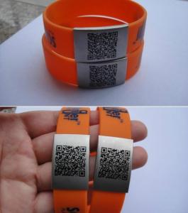 Wholesale 2014 new design Custom size wholesale silicone customized qr code bracelet from china suppliers