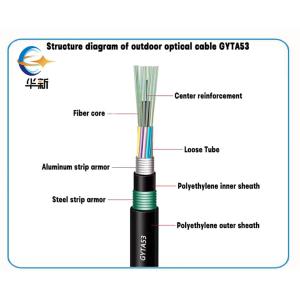 Wholesale Outdoor Stranded Loose Tube Light Armored Optical Fiber Cable GYTA53 250um from china suppliers