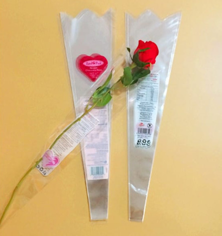 Transparent Opp Single Rose Bouquets Flower Sleeve Packaging Gravure Printing
