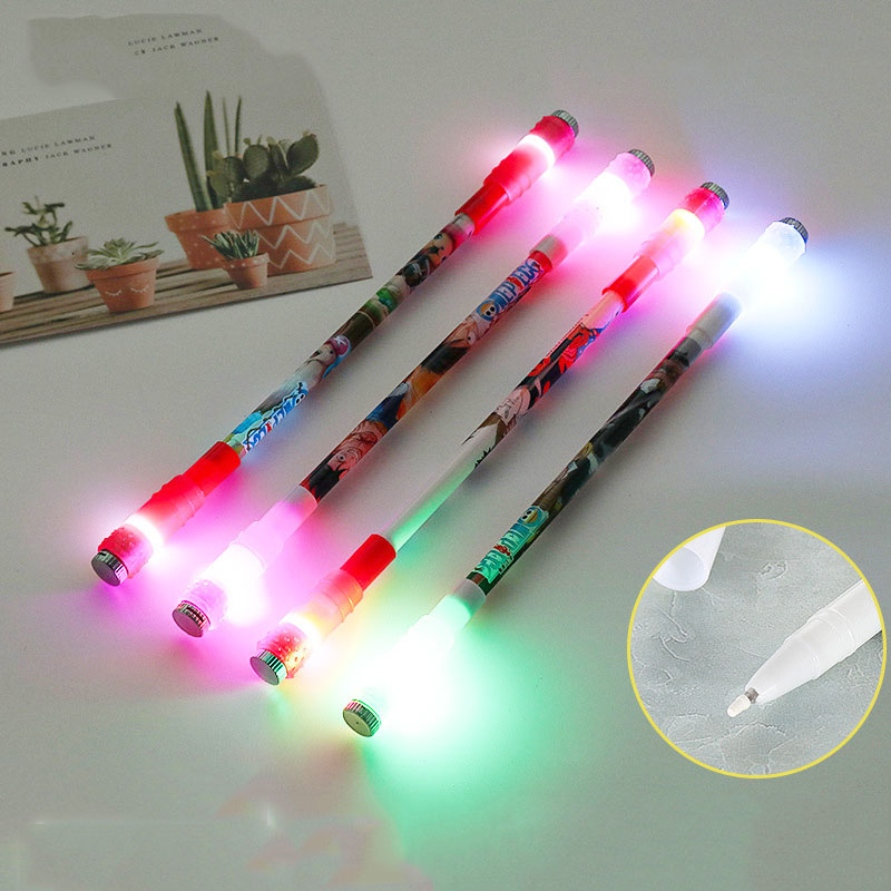 Novelty Led Light Spinner Pen Fingertip Illumination Decompression Gyro Business Ballpoint Pen