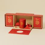 Industrial Gift Craft Custom Lunar Year Corrugated Paper Tea Set Gift Box with