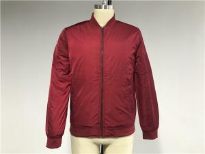 Wholesale Red 100% Polyester Bomber Puffer Jacket , Male Bomber Jacket TW74264 from china suppliers