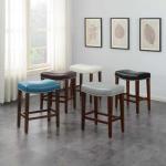 10kgs Gray Leather Counter Height Stools / H66.5cm Leather Kitchen Stools
