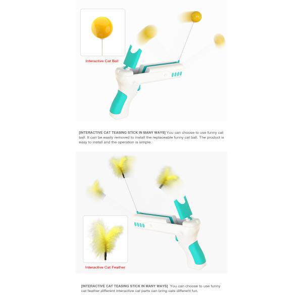 2021 New Products Custom Interactive Cat Toy Self-bouncing Feather Cat Tease Pet Toy