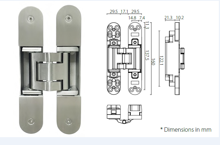 Stainless Steel Ball Bearing Butt Hinge EN1634 Fire Tested EN1935 and CE Marking