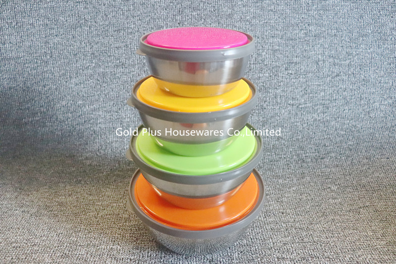8pcs Large Capacity Reusabl Stainless Steel Salad Bowl With Lid