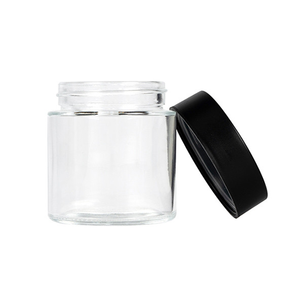Clear Glass Weed Jar Airtight Child Resistant Screw Lids For Dry Food Storage