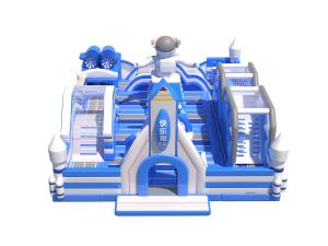 Wholesale PVC Tarpaulin Playground Inflatable Bounce House Blue White for Children from china suppliers
