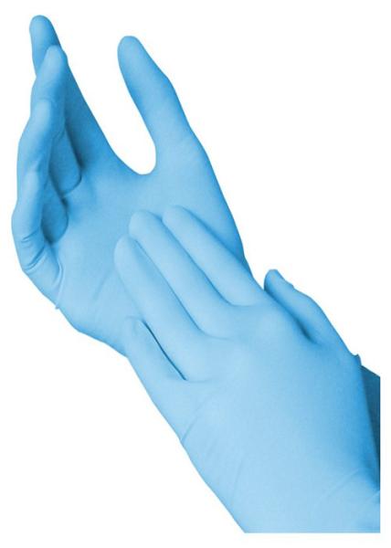 Comfortable Clear Plastic Disposable Gloves Odorless Blue Color Puncture