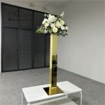 Hot selling gold mirror display stand flower stand for wedding centerpieces