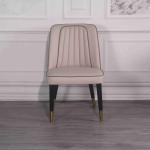 Hotel Solid Wood Back Chair PU High Elastic Sponge Padded Dining Room Chairs