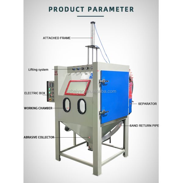 Double Gun Dustless Sand Blasting Machine For Cleaning Metal