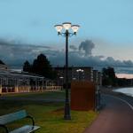 Aluminum 20W Solar Powered Lawn Lights Painted Matte Solar Garden Lamps