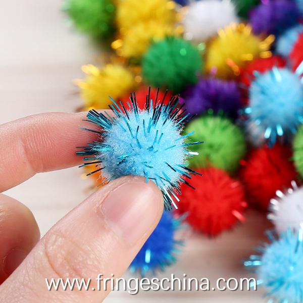 Wholesale Colorful DIY Party Decoration Glitter Pom Pom Ball