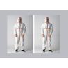 Buy cheap Hooded White Disposable Coveralls , Disposable Dust Suits With Shoe Cover from wholesalers