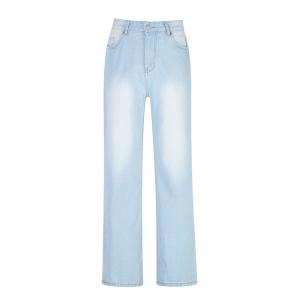 Wholesale Bespoke European American High Waisted Loose Wide Straight Leg Jeans For Women from china suppliers