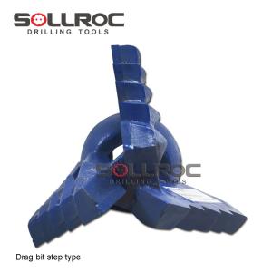 Wholesale 6.5′′ 165mm 3 Wings Blades Step Drag Bits Soft Rock Drill Bits For Water Well from china suppliers